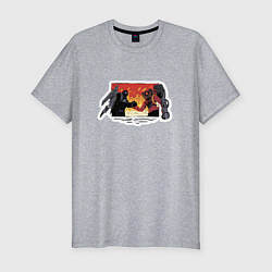 Мужская slim-футболка Титан Спикермен с титаном Камераменом