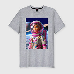 Мужская slim-футболка Барби - крутой космонавт