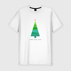Мужская slim-футболка New Year abstract tree