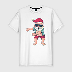 Футболка slim-fit Dabbing Santa, цвет: белый