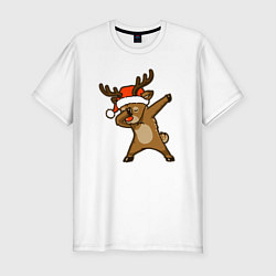 Мужская slim-футболка Dabbing deer
