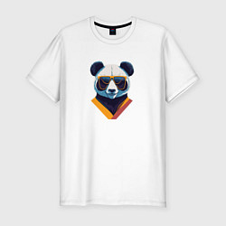 Мужская slim-футболка Панда в модных очках