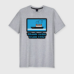 Мужская slim-футболка Команда по плаванию с Титаника
