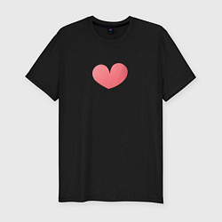 Мужская slim-футболка Акварельное нежно-розовое сердце