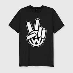 Футболка slim-fit Volkswagen peace, цвет: черный