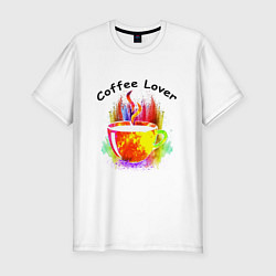 Мужская slim-футболка Люблю пить кофе