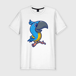 Мужская slim-футболка Попугайчик