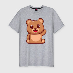 Мужская slim-футболка Привет от медвежонка