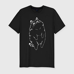 Мужская slim-футболка Улыбающийся котик арт