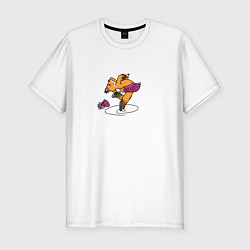 Мужская slim-футболка Лисичка на фигурных коньках