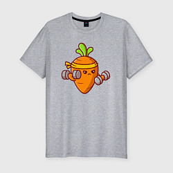 Мужская slim-футболка Морковь на спорте