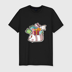 Мужская slim-футболка Панда и котик