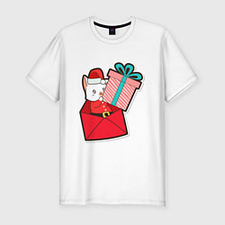 Мужская slim-футболка Вам подарок от котика