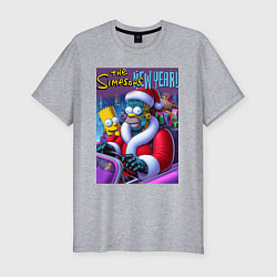 Мужская slim-футболка Santa Simpsons New Year - ai art