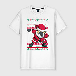 Мужская slim-футболка Португальский Санта Feliz navidad