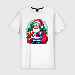 Мужская slim-футболка Santa Simpson - ai art