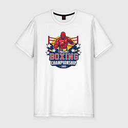 Футболка slim-fit Boxing championship, цвет: белый