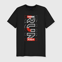 Футболка slim-fit Think fast run, цвет: черный