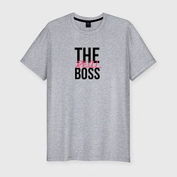 Футболка slim-fit The real boss, цвет: меланж