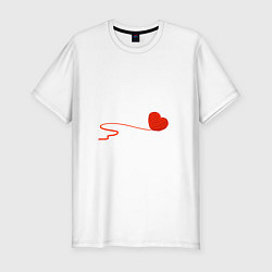 Мужская slim-футболка Клубок сердечком