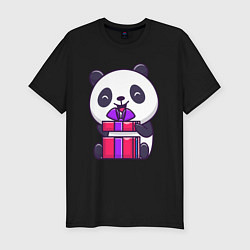Мужская slim-футболка Панда с подарком