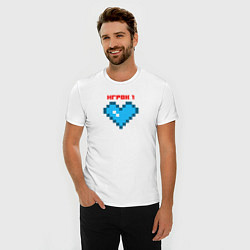 Футболка slim-fit Heart player 1 pixel, цвет: белый — фото 2