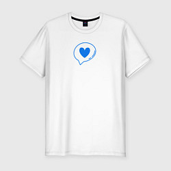 Футболка slim-fit The blue heart message, цвет: белый