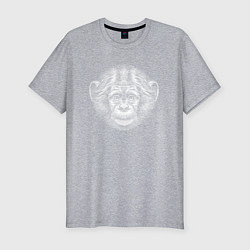Мужская slim-футболка Морда шимпанзенка