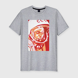 Футболка slim-fit Gagarin in red, цвет: меланж