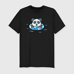 Мужская slim-футболка Панда на чиле