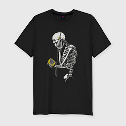 Мужская slim-футболка Skeletor music