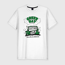 Футболка slim-fit Green Day welcome to paradise, цвет: белый