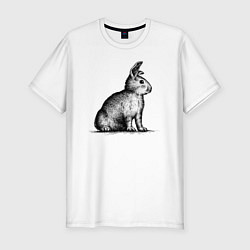 Мужская slim-футболка Кролик сбоку
