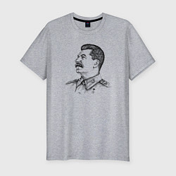 Мужская slim-футболка Профиль Сталина