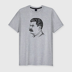 Футболка slim-fit Сталин в профиль, цвет: меланж