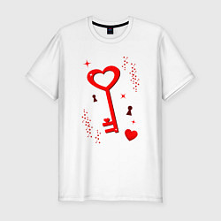 Мужская slim-футболка Ключ от сердца