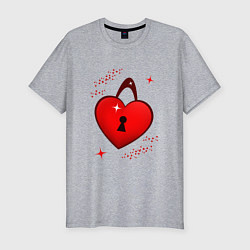 Мужская slim-футболка Сердце замок