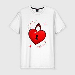 Мужская slim-футболка Сердце замок