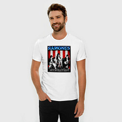 Футболка slim-fit Ramones hey ho lets go, цвет: белый — фото 2