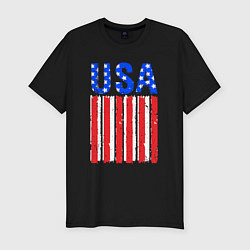 Футболка slim-fit America flag, цвет: черный
