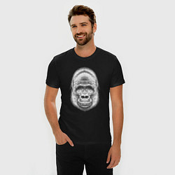 Футболка slim-fit Морда веселой гориллы, цвет: черный — фото 2