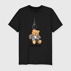 Футболка slim-fit Плюшевый медвежонок избранный, цвет: черный
