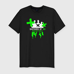 Мужская slim-футболка Bastards of 69 green day tribute