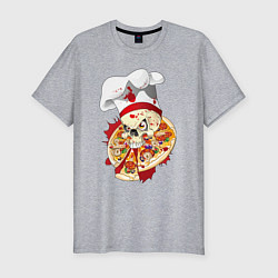 Мужская slim-футболка Bloody pizza