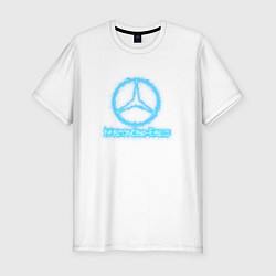 Мужская slim-футболка Mercedes-benz blue