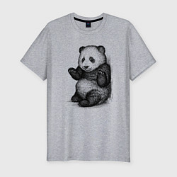 Мужская slim-футболка Детеныш панды