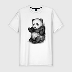 Мужская slim-футболка Детеныш панды