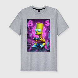 Мужская slim-футболка Bart Simpson - cool gamer