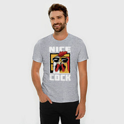 Футболка slim-fit Nice cock, цвет: меланж — фото 2