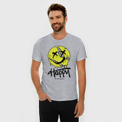 Футболка slim-fit Happy nation smile, цвет: меланж — фото 2